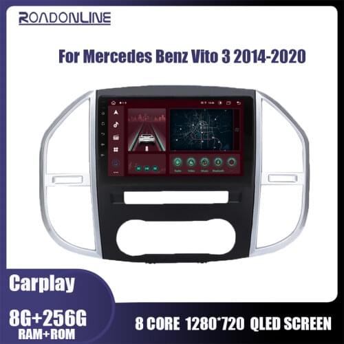 Roadonline Smart 4G Android 10 6G 128G Car Radio Multimedia Player For Mercedes Benz Vito 3 2014-2020 GPS Navigation no 2din dvd