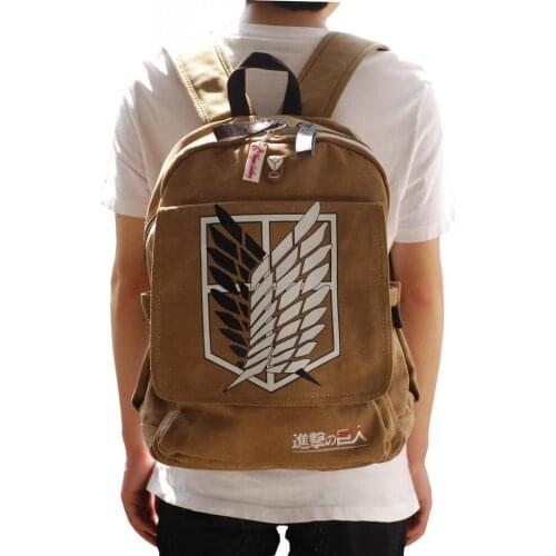Attack on Titan Shingeki no Kyojin Anime AOT Cosplay Backpack Schoolbag Travel Canvas Bag Gifts