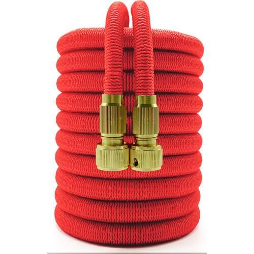 25ft-100ft Red Garden Watering Hose Extensible Magic Rubber Garden Hose High Pressure Car Wash Hoses Garden Supplies Irrigation