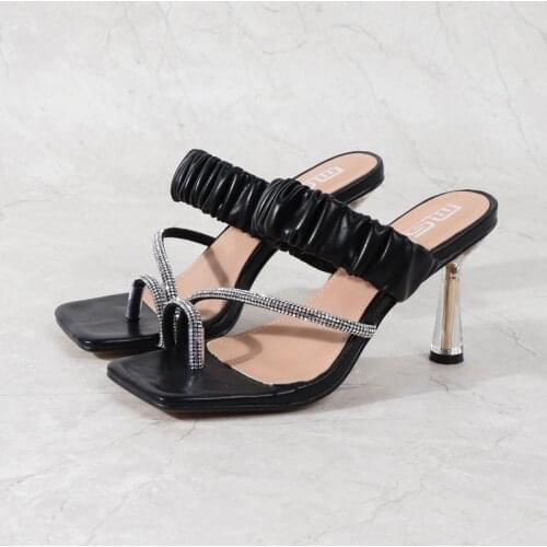 Women Shoes2021 Summer New Style Fashion Flip-Flop Comfortable Versatile Water Diamond Wear Elastic Thin Belt Sexy Women Sandals
