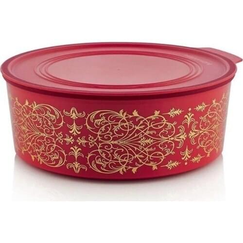 Tupperware Cookie Box Red Gold 1.5 lt