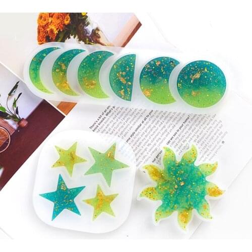Eclipse Moon Star Sun Silicone Mold For DIY Epoxy Resin Crystal Mold Pendant Jewelry Making Tool Mold Home Decoration
