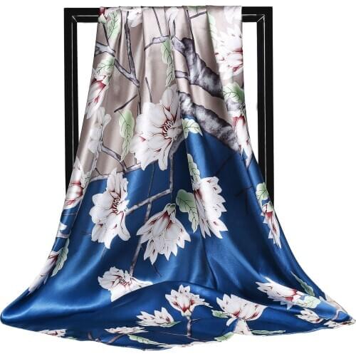 New Luxury quality silk spring and autumn womens printing silk scarves tourism Square scarf fashion seaside sunscreen shawl