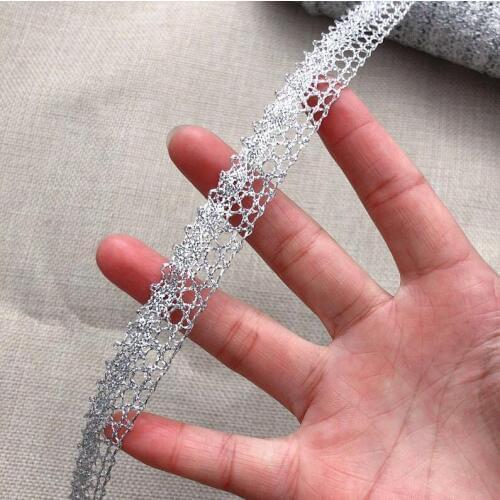 10 Meters Lace Vintage Decoration Dance Stage Silver Lace Ribbon Braid Embroidery Gold Lace Trim 1.5cm