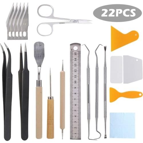 22pcs Home School Scrapbooking Basic Supplies Cricut Tools Set DIY Craft Tool Kit For Sewing Lettering Accessories