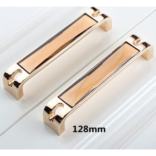 32mm 96mm 128mm 160mm moden fashion brown crystal win cabinet wardrobe door handles champagne gold dresser drawer pulls knobs 5"