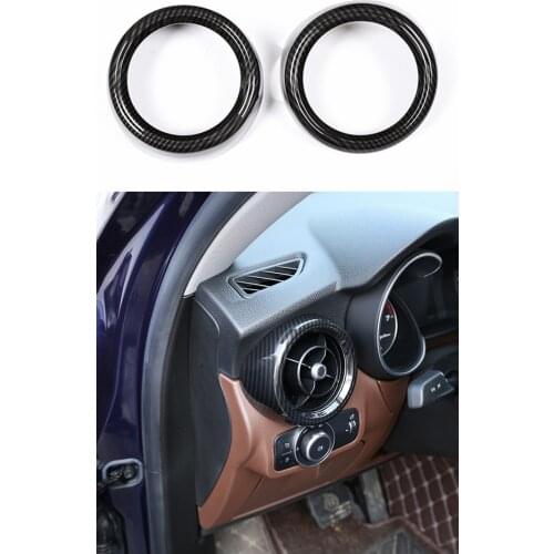 ABS Carbon Fiber Side Air Vent Outlet Cover Trim For Alfa Romeo Stelvio 2017-2020
