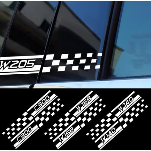 For MercedesBenz Exclusive AMG W108 W124 W126 W140 C180 C200 C260 C300 Car B Pillar DIY Waterproof Stickers Accessories