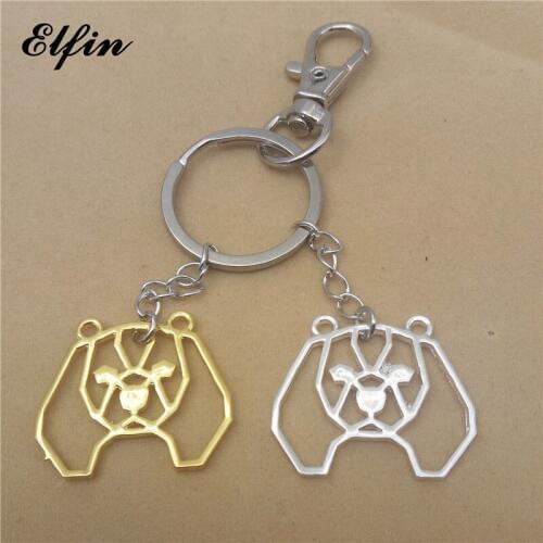 Elfin Trendy Origami Cavalier King Charles Spaniel Key Chains Animal Jewellery Fashion Dog Jewellery Key Rings For Women Men