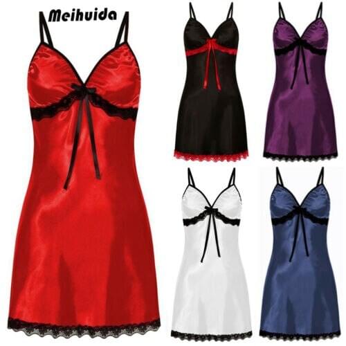 Fashion Hot Sexy Lace Suspender Nightdress With Padded Bra Tops Hot Women Sexy Nightdress Women Sleepwear
