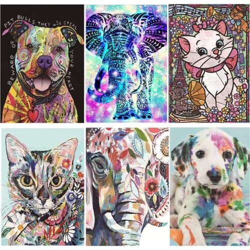Animal Owl Dog Elephant Cat DIY Diamond Painting Cross Stitch Full Diamond Mosaic Embroidery Sale Living Room Diamond Paintings