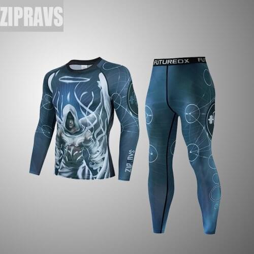 ZIPRAVS compression sportswear 3xl tights T-shirt mens workout clothes thermal underwear mens running clothes brand MMA rash