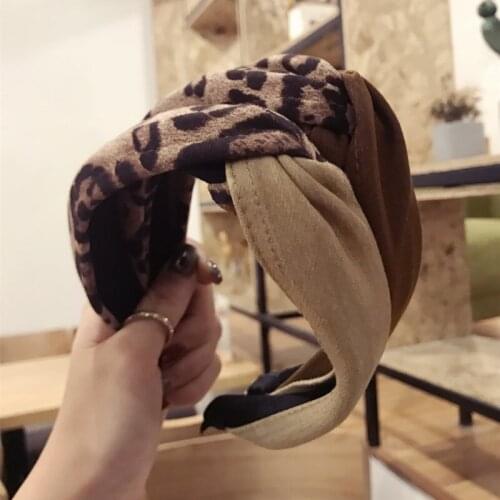 Korea High Quality Top Knot Leopard Print Hair Accessories Hair Band Hair Bows Flower Crown Headbands For Women Girls Hairbands