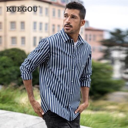 KUEGOU Men's Long Shirts