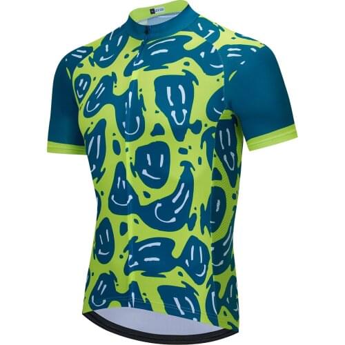 Summer NEW Funny Cartoon Mens Cycling jersey Blue Cycling Bike Clothes Bicycle Pro Racing Triathlon Mtb jersey Breathable