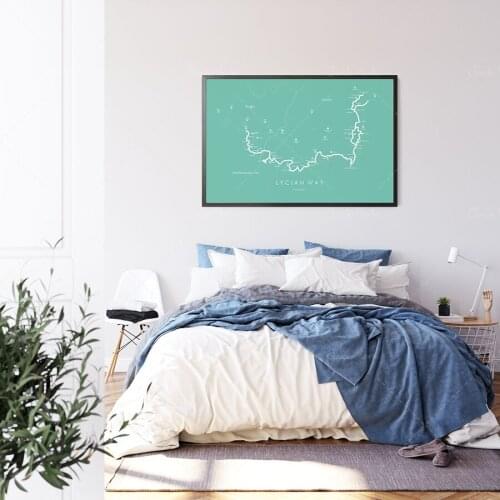 Lycian Way Map | Lycian Way Trail Poster | Hiking Turkey Poster | Relive your Adventures | Trail Map Art