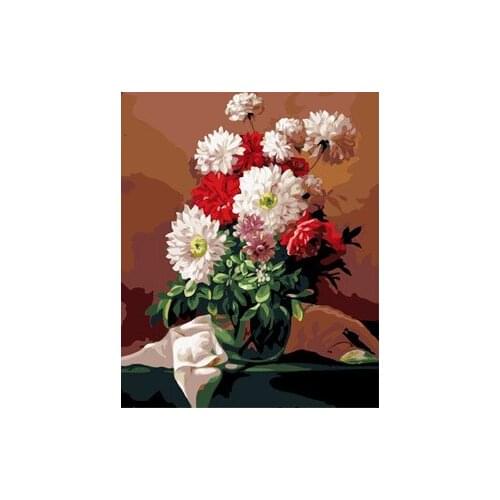 MaHuaf-X724 Wall paintings peony flowers picture DIY painting by numbers canvas painting home decor paint by number unique gift