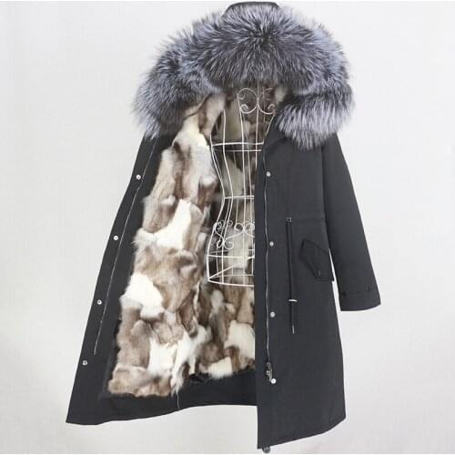 MENINA BONITA X-long Parka Waterproof Winter Jacket Women Natural Real Fox Fur Hood Coat Warm Detachable Streetwear Outerwear
