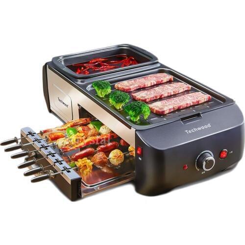 Multifunctional Electric Griddle Hot Pot & Barbecue Grill All in One Machine Household Elecitrc BBQ Furnace
