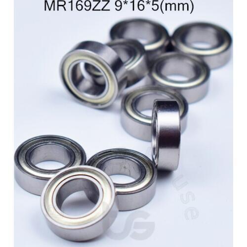 MR169ZZ 9*16*5(MM) 10piecesbearing ABEC-5 bearing metal Sealed Miniature Mini Bearing MR169 MR169ZZ chrome steel bearings