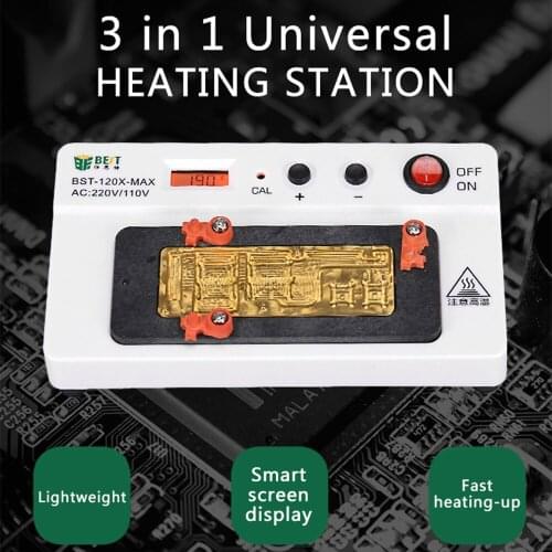 For iPhone X/XS/XS MAX Heating Station 3 in 1 Digital Motherboard Separator CPU IC Chips Mainboard Layered Heating Disassembly