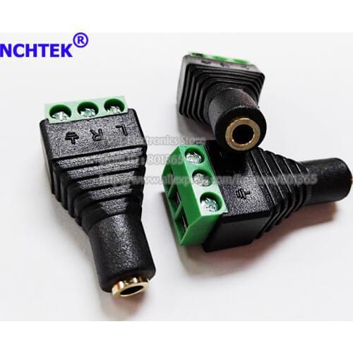 NCHTEK Video AV Balun 3.5mm 1/8"stereo Female to AV Screw Terminal Adapter/Free shipping/25PCS