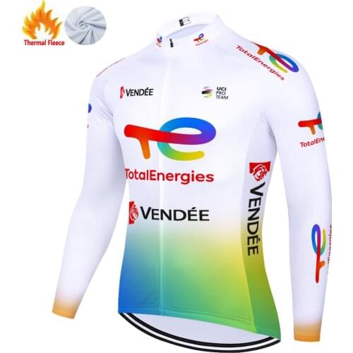 2021 total new energies Winter Thermal Fleece Mallot Ciclismo Wielerkleding Heren Cycling Jersey Men Maillot Ciclismo Tricota