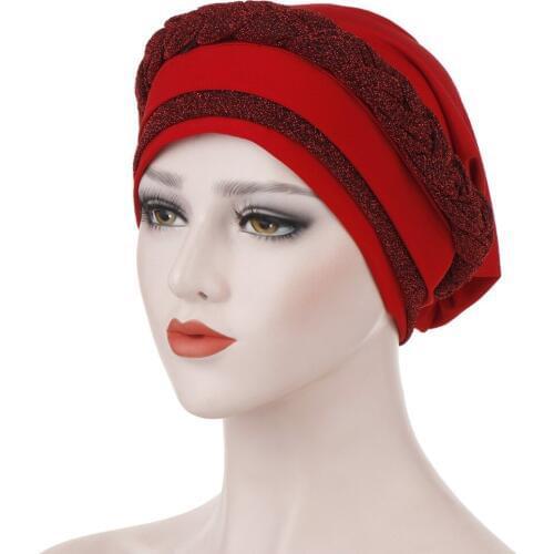 New Fashion Muslim Turban for Women Hijab Underscarf Caps Beanie Scarf Turban Head Wrap Cap Womens Hats Hair Accessories