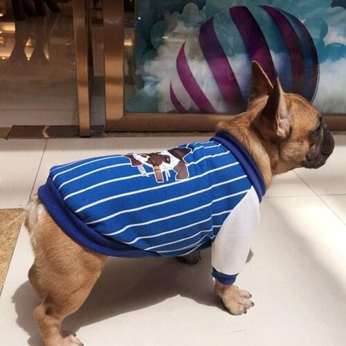 New Arrial Striped Pet Dog Coat For Bulldog Two Color Selection From S to XXL Dogs Jacket Clothing