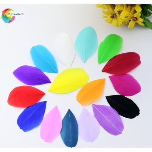 50Pcs Natural Goose Feathers Trim DIY Wedding Earring Accessories Carnival Jewelry Decoration Multicolor Plumes For Crafts 5-7CM