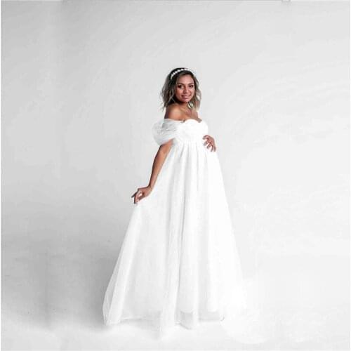 Short Sleeve Maternity Gown Maxi Dresses for Photo Shoot Sexy Lace Sheer Pregnancy Clothes Pregnant Women Baby Shower Dresses