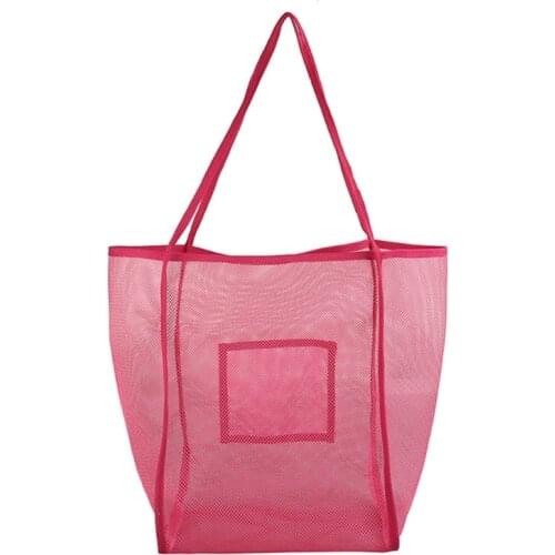 066F Mesh Beach Bag, Extra Large Beach Toy Bag and Backpack for Holding Beach Toys Towel Super Market Grocery Picnic Bag