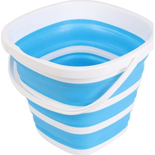 10L Silicone Bucket for Fishing Folding Collapsible Bucket Car Wash Outdoor Fishing Square Barrel Bathroom Camping Kitchen