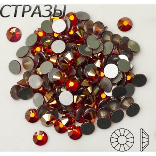SS16 SS20 SS30 Siam AB Flat back nail deco non hotfix rhinestones for DIY Apparel Decoration Rhinestone glue on stone