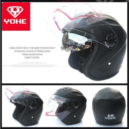 2019 Spring New Knight safety protection YOHE 3/4 Face Motorcycle Helmet Double lens Motorbike Made of ABS with PC Visor Lens