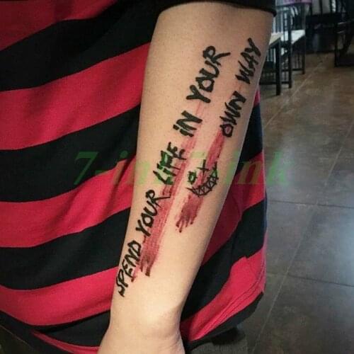 Waterproof Temporary tatoo sticker Floral English letters clown Smiley face Water Transfer fake tatoo flash tatto for men women