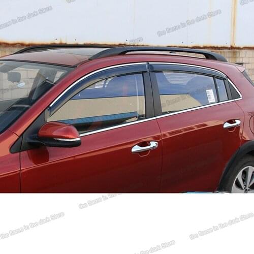 Lsrtw2017 Car Window Rearview Rain Shade Trims Rear Window Trims for Kia Rio X Line Kx Cross Interior Mouldings Accessories
