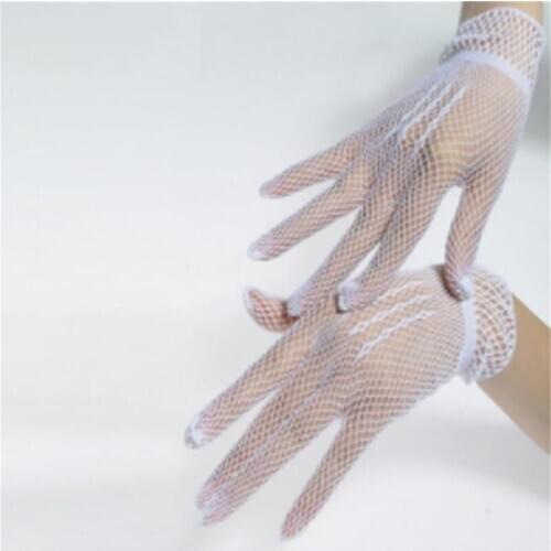 Women Summer Uv-Proof Driving Sexy Lace Gloves Mesh Fishnet Gloves Hollow Out Solid Thin Breathable Soft Elastic Gloves Mitten