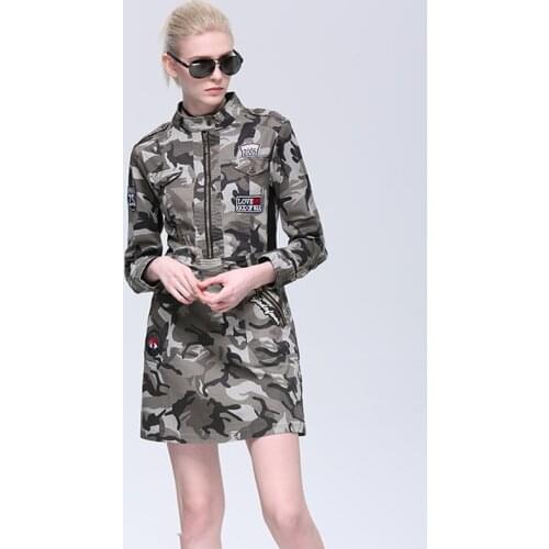 Womens Tactical Outdoor Short Dress Camouflage Package Hip Skirt Female Army Fans Climbing Hiking Camping Summer Long Shirt