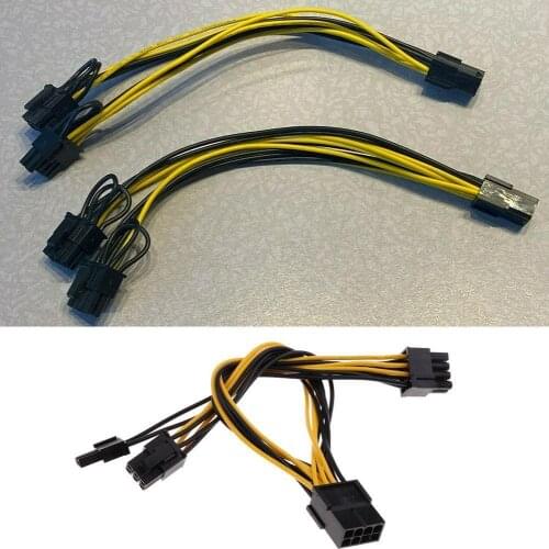 1Pc 50cm Express 6Pin to 8Pin (6+2P) Male Connector Adapter Hub Board Power GPU Extension Conversion Power Cable Cable Supp N4U4