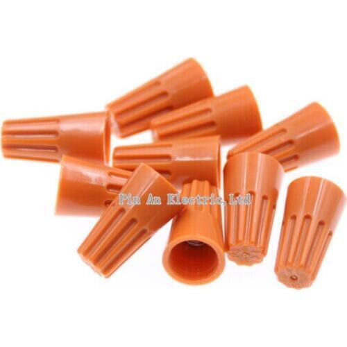 100 pcs p3 orange , spring type thread pressing cap, closed terminal, spring type connection cap, electric wire cap