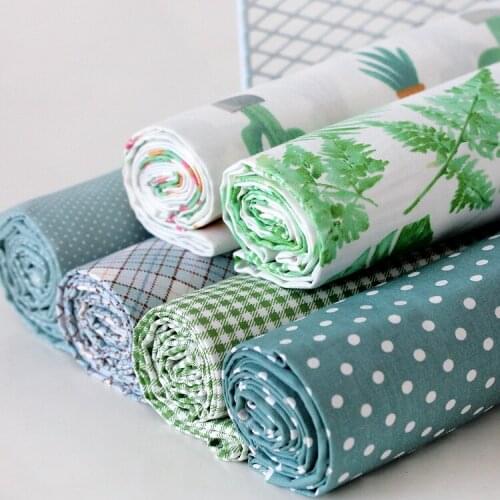 160x50cm Green Twill Cotton Sewing Fabric Making Bedding Childrens Clothes Handmade DIY Cloth