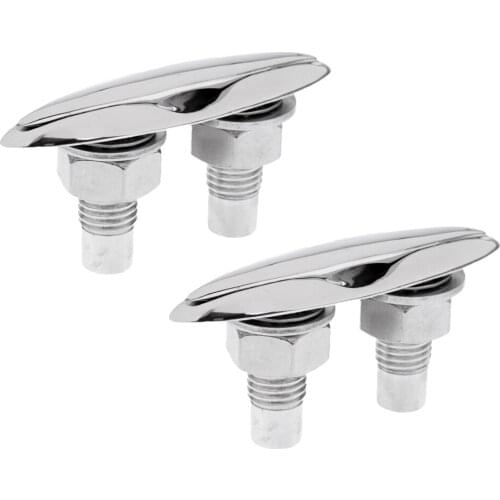 2 Pieces Marine Grade 316 Stainless Steel Up Cleat Flush Mount