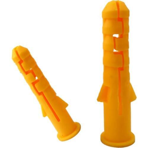 300pcs M6 Plastic Pipe Column Expansion Tube Screw Anchor Plug Wall Plugs Nylon Tube Wall Wood Hardware Tool