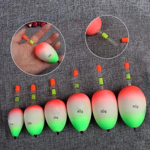 5pcs/set EVA Luminous Floating Floats Sea Rock Fishing Striking Hard Tail Belly Floats 10/20/30/40/50/60G ASD88