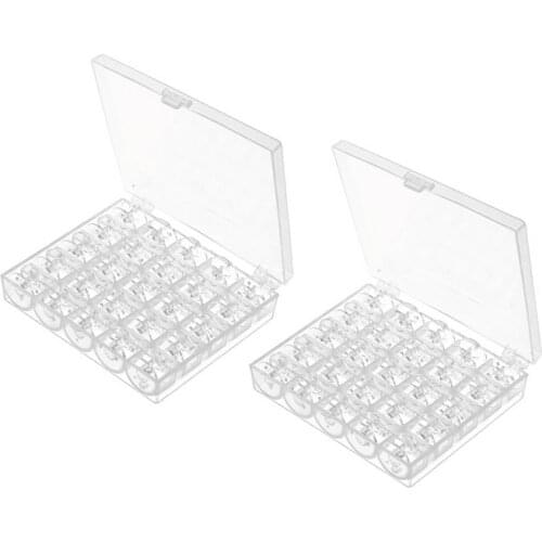 50 Pcs Sewing Machine Bobbins with Case for Brother Singer Janome Kenmore