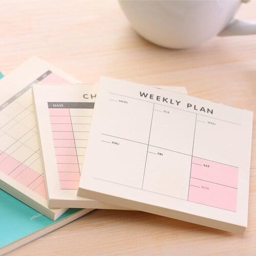 60 sheets Daily Weekly Month Planner Memo Pad Small Book Kawaii Stationery Papeleria Sticky Notes Stationery School Supplies