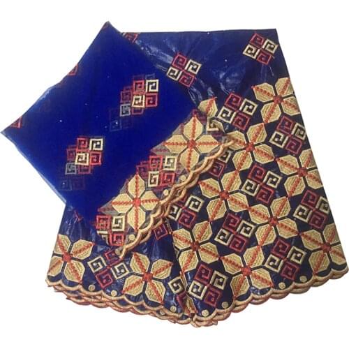 Bazin Riche Tissues 2021 New Tissu Africain Broderie Fabrics French Tulle Lace Nigerian Auto Geles Dress Materials 5+2 yards/lot