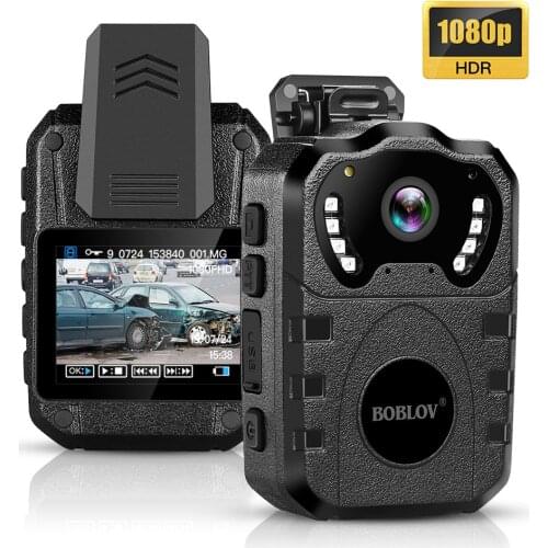 BOBLOV WN10 1080P HD Body Cam Portable IR Night Vision Police Camera 175 Degree Security 64GB Mini Camera DVR Video Recorder