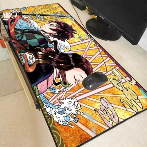 XGZ Kimetsu No Yaiba Locking Edge Large MousePad Gamer Gaming Playmat Japan Korea Anime Fashion Keyboard Mat Customized Made XXL